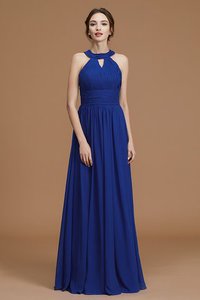 Robe demoiselle d'honneur ruché en chiffon de princesse fabuleux avec sans manches