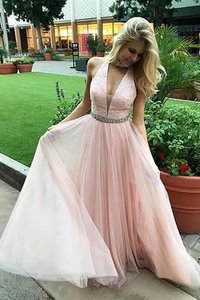 Robe de soirée de princesse avec perle attrayant manche nulle naturel