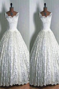 Robe de mariée naturel manche nulle jusqu'au sol de mode de bal de col en cœur