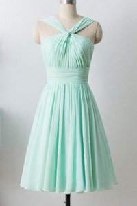 Robe demoiselle d'honneur chic décontracté bref avec sans manches au niveau de genou