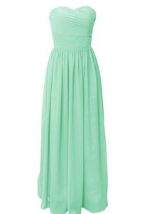 Robe demoiselle d'honneur naturel ruché longueur au ras du sol ligne a avec chiffon