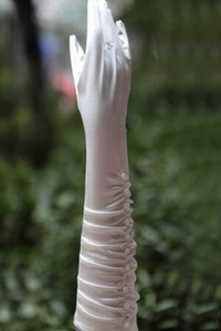 Gants chic taffetas blanc de mariée à la mode