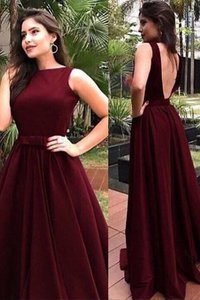 Robe de bal jusqu'au sol a-ligne avec sans manches plus récent avec ruban