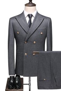 Masculino costumes smoking costumes double boutonnage gris
