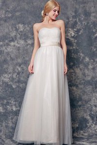 Robe demoiselle d'honneur distinguee facile ruché a-ligne textile en tulle