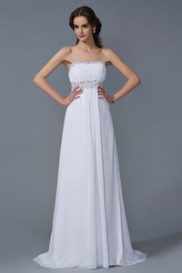 Robe de soirée longue avec sans manches en chiffon a-ligne de princesse