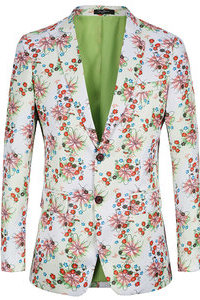 Imprimé hommes la taille européenne mode veste floral costume