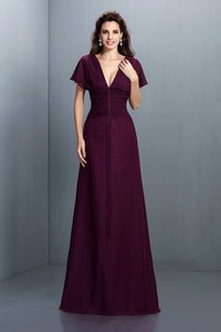 Robe de soirée longue de princesse longueur au ras du sol avec chiffon avec zip