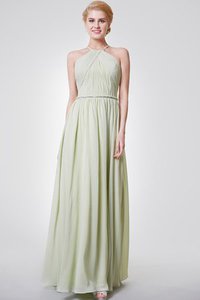 Robe de soirée plissage manche nulle avec zip de dos nu de tour de ceinture en haute