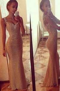 Robe de bal charmeuse eclaté de sirène avec cristal col en forme de cœur