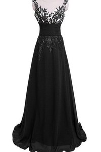 Robe de bal ligne a de tour de ceinture empire appliques de traîne courte avec chiffon