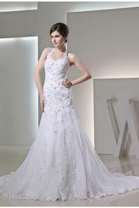 Robe de mariée avec perle avec sans manches en satin fermeutre eclair dénudé