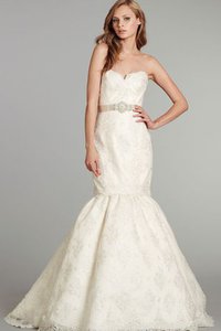 Robe de mariée naturel avec cristal avec broderie avec ruban sans dos