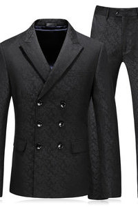 3 pièces ensemble noir hommes classique hommes blazer