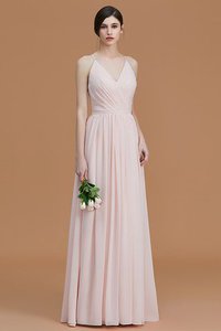 Robe demoiselle d'honneur naturel ruché manche nulle avec chiffon fermeutre eclair