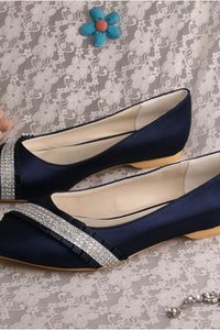 Chaussures de mariage luxueux pétillant plates hiver