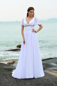 Robe de mariée avec chiffon ligne a de princesse de tour de ceinture empire de lotus