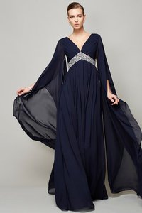 Robe de bal longue avec zip de col en v de princesse ligne a