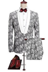 Floral imprimé slim fit hommes mariage nouveauté costumes grande taille