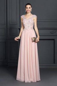 Robe de bal longue en chiffon decoration en fleur grandes bretelles de princesse