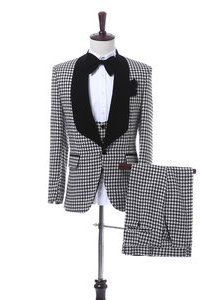 3 pièces hommes costume ensemble veste + gilet + pantalon slim fit