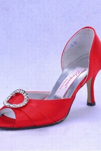 Angélique avec tête de poisson de satin fine haut de chaussures de mariée