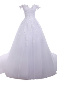 Robe de mariée solennel avec cristal en tulle en salle de princesse