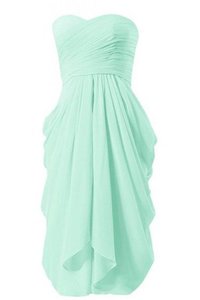 Robe demoiselle d'honneur bref naturel avec chiffon a-ligne avec sans manches