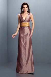 Robe de soirée longue plissage manche nulle de col en v fermeutre eclair