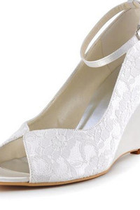 Chaussures de mariage formel taille réelle du talon 3.15 pouce (8cm) compensées automne
