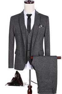 3 pièces costumes gilet avec pantalon coréenne gris costumes