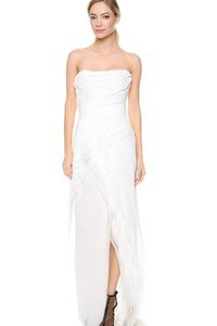Robe de mariée plissage asymétrique d'empire de bustier avec sans manches