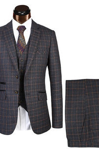 Plaid costumes grande taille tailleur hommes costumes noir