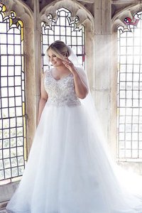 Robe de mariée discrete longue avec perle de mode de bal jusqu'au sol