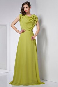 Robe de soirée naturel longue a-ligne de princesse avec chiffon