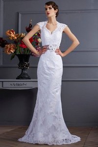 Robe de mariée longue naturel de sirène en satin de traîne courte