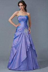 Robe de quinceanera longue avec perle textile taffetas de bustier fermeutre eclair