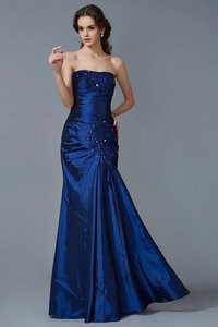 Robe de soirée longue de bustier de sirène avec sans manches longueur au ras du sol