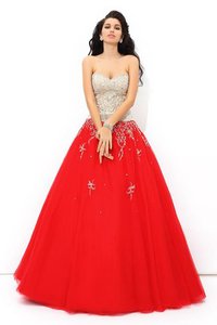 Robe de quinceanera naturel longue cordon de mode de bal avec sans manches