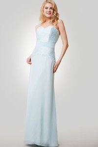 Robe demoiselle d'honneur distinguee fermeutre eclair jusqu'au sol en chiffon avec ruban