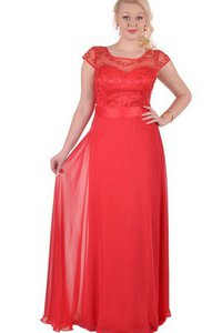 Robe de bal encolure ronde en chiffon avec ruban ceinture de tour de ceinture en haute