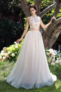 Robe de bal 2 pice fermeutre eclair de traîne courte ligne a de princesse