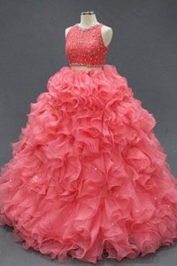 Robe de quinceanera avec perle cordon en satin de lotus en dentelle