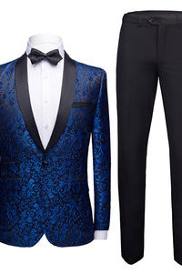 2 pièces costumes de mariage pour hommes noir veste costume ensemble