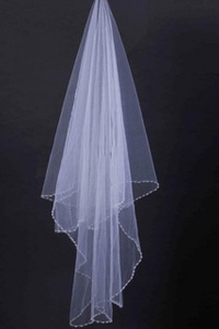 Modeste à court voile de mariage unique