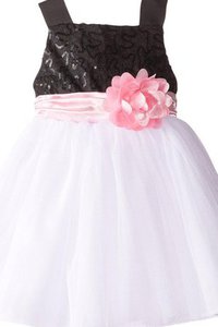 Robe de cortège enfant pailleté a-ligne encolure en carré fermeutre eclair en tulle