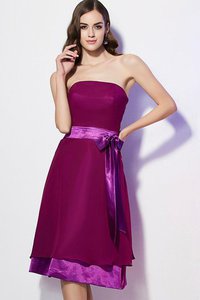 Robe demoiselle d'honneur bref de bustier avec chiffon ligne a fermeutre eclair