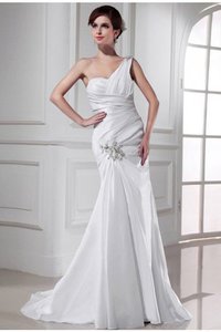 Robe de mariée longue en satin de sirène avec lacets appliques