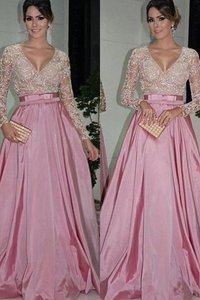 Robe de soirée avec manche longue ligne a charmant avec zip naturel