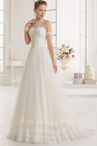 Robe de mariée naturel spécial sexy col en forme de cœur textile en tulle